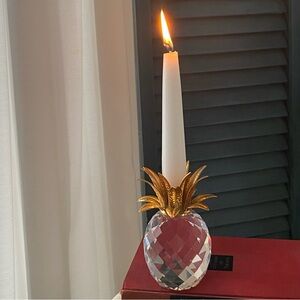 Swarovski Crystal Pineapple Candle Holder *Missing 1 tiny Crystal underneath